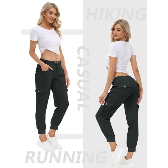 Stylish Women's Hiking Cargo Pants - Elastic Waist, Tapered Fit, Quick Dry - XL - Picture 3 of 6